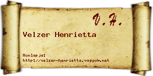 Velzer Henrietta névjegykártya